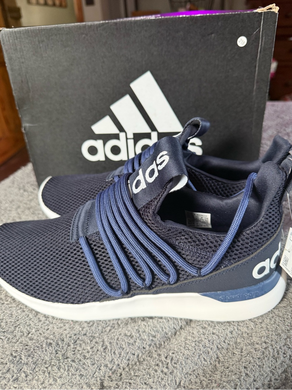 adidas Men’s Navy Blue Slip-On Athletic Sneakers